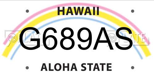 G689AS Hawaii License Plate