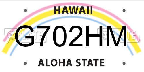 G702HM Hawaii License Plate