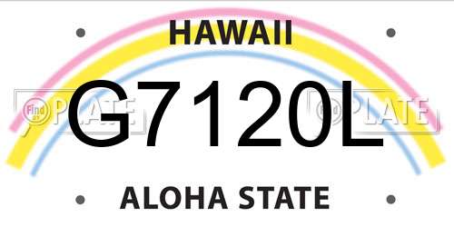 G7120L Hawaii License Plate