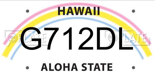 G712DL Hawaii License Plate
