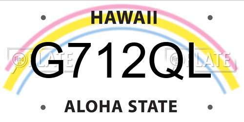 G712QL Hawaii License Plate
