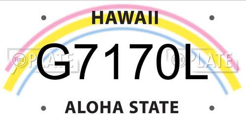 G7170L Hawaii License Plate