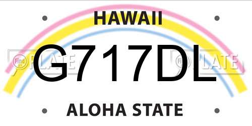 G717DL Hawaii License Plate