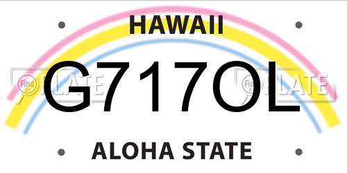 G717OL Hawaii License Plate