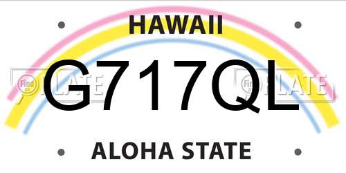 G717QL Hawaii License Plate