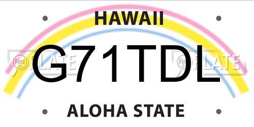G71TDL Hawaii License Plate