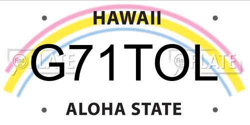 G71TOL Hawaii License Plate