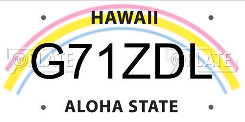 G71ZDL Hawaii License Plate