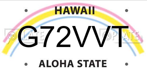 G72VVT Hawaii License Plate