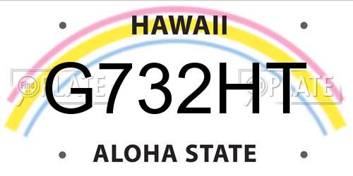 G732HT Hawaii License Plate