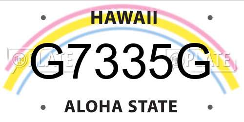 G7335G Hawaii License Plate