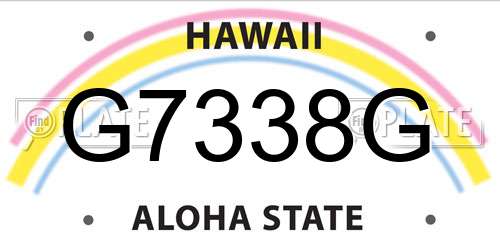G7338G Hawaii License Plate
