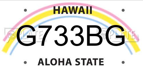 G733BG Hawaii License Plate
