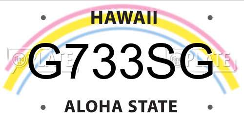 G733SG Hawaii License Plate