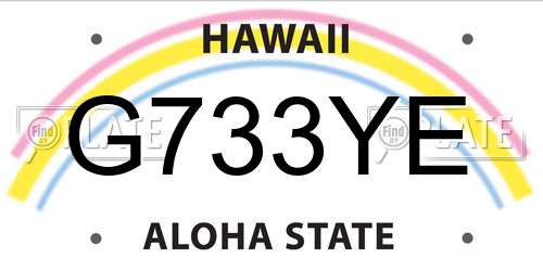 G733YE Hawaii License Plate