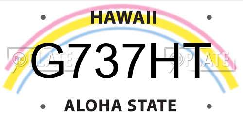 G737HT Hawaii License Plate