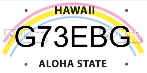 G73EBG Hawaii License Plate