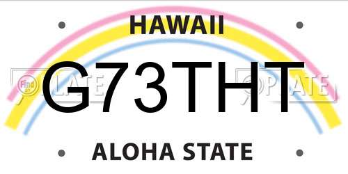 G73THT Hawaii License Plate