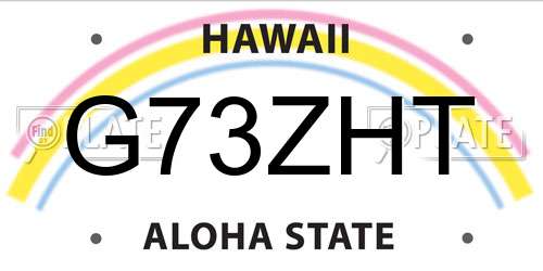 G73ZHT Hawaii License Plate