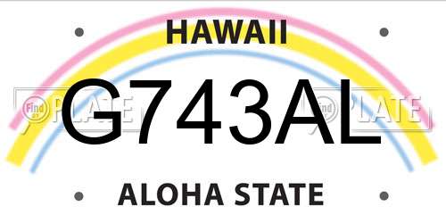G743AL Hawaii License Plate