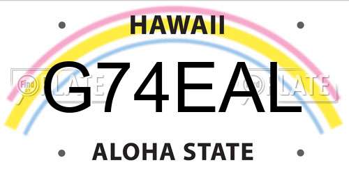 G74EAL Hawaii License Plate