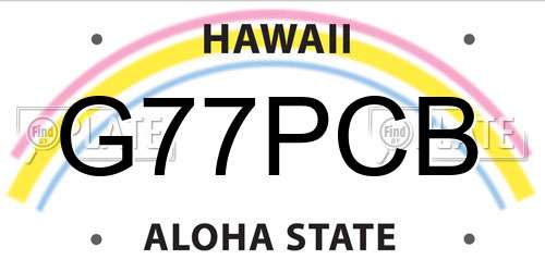 G77PCB Hawaii License Plate
