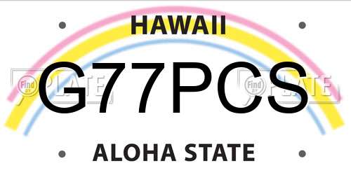 G77PCS Hawaii License Plate