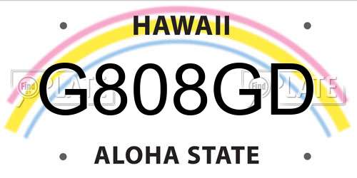 G808GD Hawaii License Plate