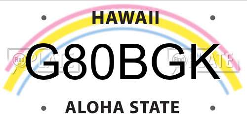 G80BGK Hawaii License Plate
