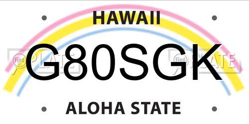 G80SGK Hawaii License Plate