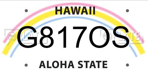 G817OS Hawaii License Plate