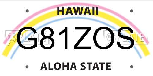 G81ZOS Hawaii License Plate
