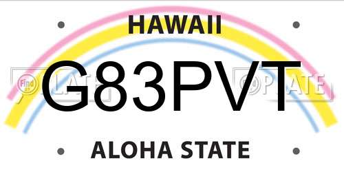 G83PVT Hawaii License Plate