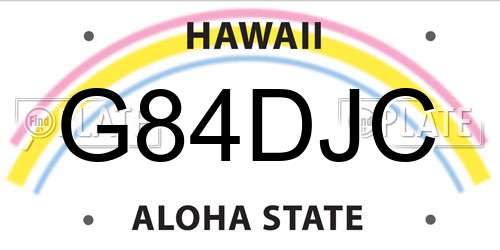 G84DJC Hawaii License Plate