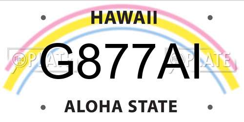 G877AI Hawaii License Plate