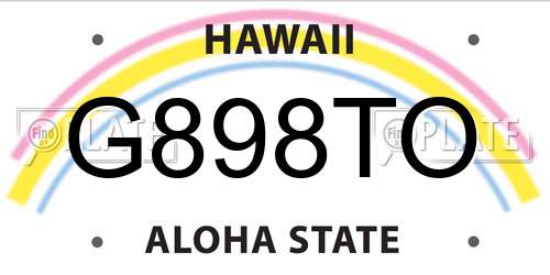 G898TO Hawaii License Plate