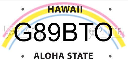 G89BTO Hawaii License Plate