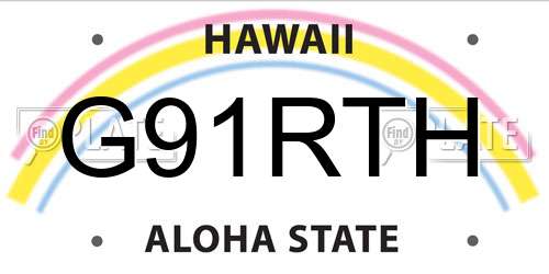 G91RTH Hawaii License Plate