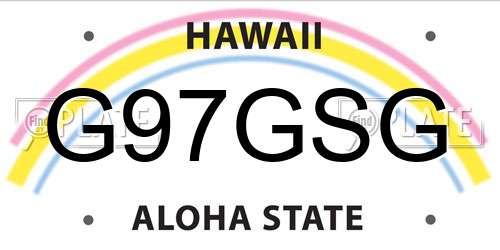 G97GSG Hawaii License Plate