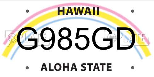 G985GD Hawaii License Plate