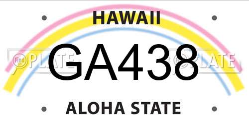 GA438 Hawaii License Plate