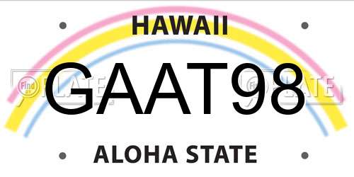 GAAT98 Hawaii License Plate
