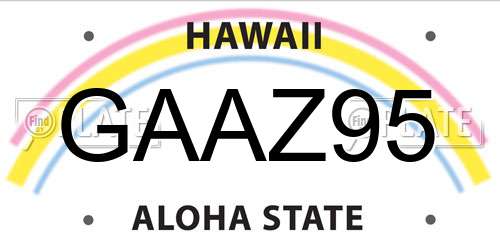 GAAZ95 Hawaii License Plate