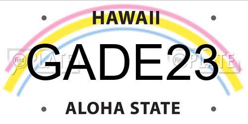 GADE23 Hawaii License Plate