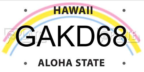 GAKD68 Hawaii License Plate