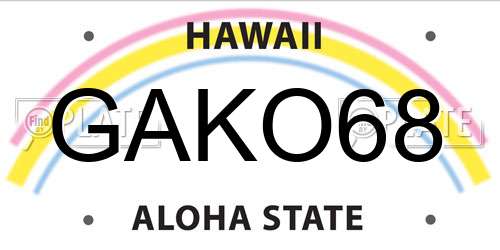 GAKO68 Hawaii License Plate