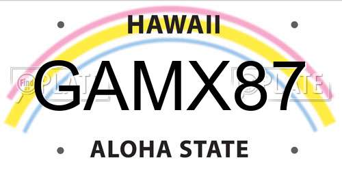 GAMX87 Hawaii License Plate