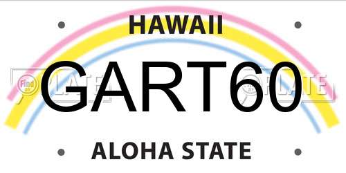 GART60 Hawaii License Plate