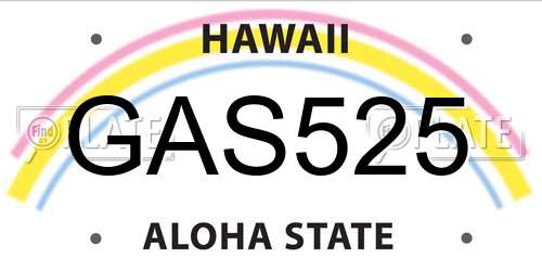GAS525 Hawaii License Plate
