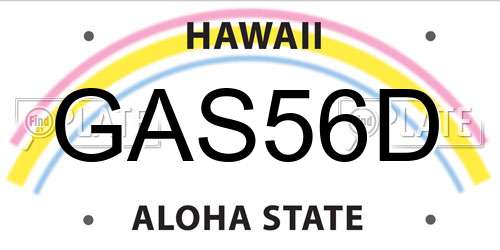 GAS56D Hawaii License Plate